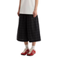 REINAREA | Vintage Green Plaid Wide Leg 7/8 Pants | Elastic Waist Loose Casual Culottes