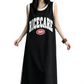 REINAREA | Vintage Basketball Jersey Maxi Dress | Oversized Sleeveless Tank Dress with Pockets | 1997 Retro Casual Summer Dress