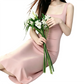 REINAREA | Women Square Neck Back Cutout Midi Knit Dress | French Pink Sleeveless Slim Bodycon Slip Dress