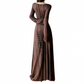 REINAREA | Vintage Tie Dye Deep V Neck Maxi Dress | Long Sleeve Slimming A Line Dress | Sexy Waist Cinched Evening Gown 2026