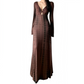 REINAREA | Vintage Tie Dye Deep V Neck Maxi Dress | Long Sleeve Slimming A Line Dress | Sexy Waist Cinched Evening Gown 2026