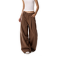 REINAREA | Fall 2026 New Arrival Women's Vintage Brown Wide Leg Cargo Pants | High Waisted Pleated Barrel Leg Relaxed Fit Casual Trousers for Streetwear Daily Wear