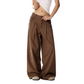 REINAREA | Fall 2026 New Arrival Women's Vintage Brown Wide Leg Cargo Pants | High Waisted Pleated Barrel Leg Relaxed Fit Casual Trousers for Streetwear Daily Wear