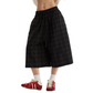 REINAREA | Vintage Green Plaid Wide Leg 7/8 Pants | Elastic Waist Loose Casual Culottes