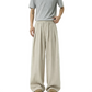 REINAREA | Men's Linen-Like Wide Leg Pants | Summer Lightweight Drapey Straight Leg Casual Trousers