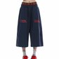 REINAREA | American Street Style Plaid Patchwork Sweat Shorts | Women's Baggy Wide Leg 7/8 Pants