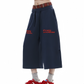 REINAREA | American Street Style Plaid Patchwork Sweat Shorts | Women's Baggy Wide Leg 7/8 Pants