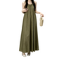 REINAREA | Women's thin spaghetti strap maxi slip dress | ruffled textured flowy vacation long dress