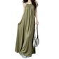 REINAREA | Women's thin spaghetti strap maxi slip dress | ruffled textured flowy vacation long dress