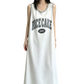REINAREA | Vintage Basketball Jersey Maxi Dress | Oversized Sleeveless Tank Dress with Pockets | 1997 Retro Casual Summer Dress