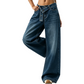 REINAREA | Fall 2026 New Arrival Women's High Waisted Wide Leg Jeans | Belted Raw Hem Relaxed Straight Leg Denim Pants for Casual Streetwear Daily Wear