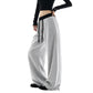 REINAREA | Fall 2026 New Arrival Women's Curved Barrel Leg Sweatpants | Contrast Drawstring Waist Drapey Relaxed Fit Casual Lounge Pants for Daily Streetwear