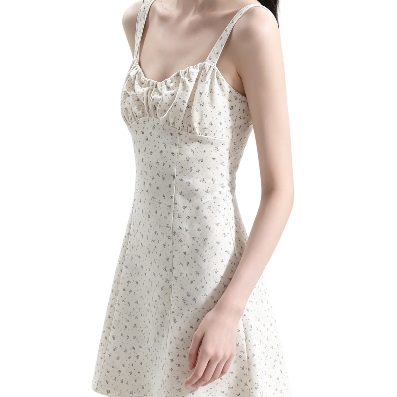 REINAREA | Women Ditsy Floral Spaghetti Strap Mini Dress | 2026 Summer Casual Pastel Sleeveless Cami Short Dress | Vacation Beach Sundress