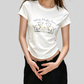 REINAREA | Women Cute Lamb Print Ruched Crop T-Shirt | Summer Casual Crew Neck Fitted Short Sleeve Curved Hem Top