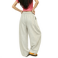 REINAREA | Women's Linen-Like Wide Leg Barrel Pants | Summer High Waisted Baggy Casual Trousers