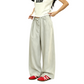 REINAREA | Women's Linen-Like Wide Leg Barrel Pants | Summer High Waisted Baggy Casual Trousers