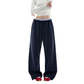 REINAREA | Fall 2026 New Arrival Women's Contrast Waist Wide Leg Sweatpants | Fake Two Piece Drawstring Drapey Relaxed Straight Casual Trousers for Daily Loungewear Streetwear