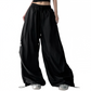REINAREA | Y2K Sheer Wide Leg Cargo Pants | High Waist Drawstring Moon Star Print Pants | 2026 Summer Casual Trousers