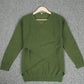 Olive Plunging V-Neck Sexy Sweater