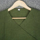 Olive Plunging V-Neck Sexy Sweater