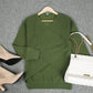Olive Plunging V-Neck Sexy Sweater