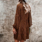 Leopard Print V-Neck Long-Sleeved Dress