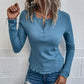 Snap Round Neck Top
