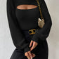 Black Plain Mock Neck Sweater