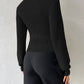 Black Plain Mock Neck Sweater