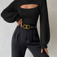 Black Plain Mock Neck Sweater
