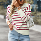 Striped Pattern Drop Shoulder Top