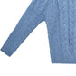 Roll neck cable knit jumper in blue