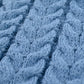 Roll neck cable knit jumper in blue
