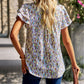 Allover Floral Print Sleeve Blouse