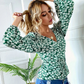 Floral Print Tie Front Hem Blouse