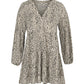 Leopard Print V-Neck Long-Sleeved Dress