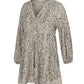 Leopard Print V-Neck Long-Sleeved Dress