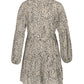 Leopard Print V-Neck Long-Sleeved Dress