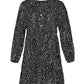 Leopard Print V-Neck Long-Sleeved Dress