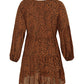 Leopard Print V-Neck Long-Sleeved Dress